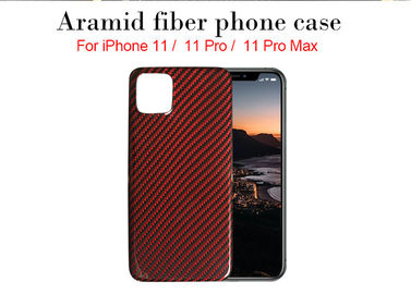 까맣고와 빨강 광택 있는 능직물 Aramid 아이폰 11 덮개 상자